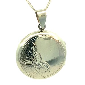 925 ETCHED ROUND LOCKET - 36X26 - 5.3g <br/>M10540