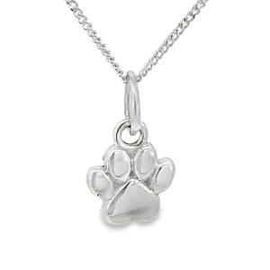 925 PLAIN FLAT PAW PRINT CHARM - 17X9 - 1.1g <br/>M10551