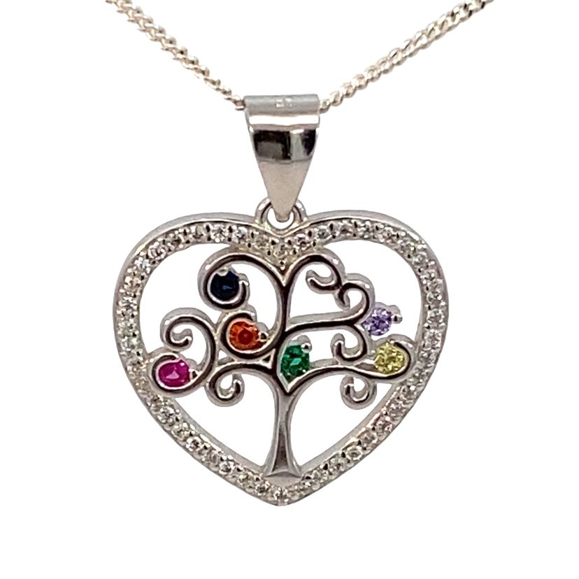 925 MULTI COL TREE OF LIFE HEART PEND - 25X19 2.3g <br/>M10560