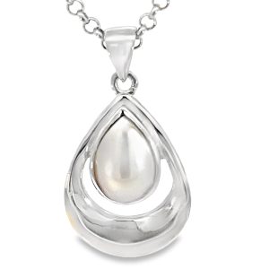 925 TDROP WH FW PEARL TDROP OPEN PEND - 32X17 4.6g <br/>M10564