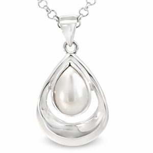 925 TDROP WH FW PEARL TDROP OPEN PEND - 32X17 4.6g <br/>M10564
