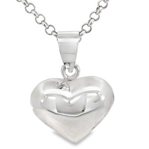 925 HOL PLAIN PUFF HEART PENDANT - 25X18 - 3.2g <br/>M10572