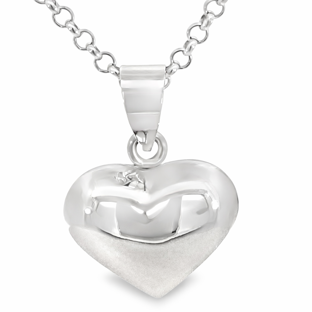 925 HOL PLAIN PUFF HEART PENDANT - 25X18 - 3.2g <br/>M10572
