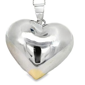925 PLAIN PUFF HEART BULKY PENDANT - 37X30 - 10.8g <br/>M10573