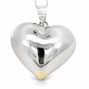 925 PLAIN PUFF HEART BULKY PENDANT - 37X30 - 10.8g <br/>M10573