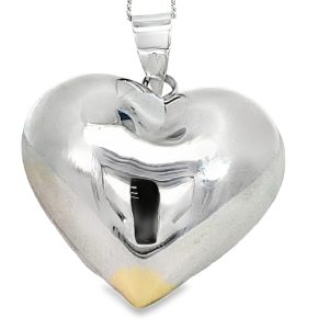 925 PLAIN PUFF HEART BULKY PENDANT - 37X30 - 10.8g <br/>M10573