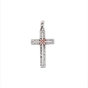 925 CZ PAVE OPEN RG PL X CNTR CROSS - 34X16 - 1.4g <br/>M10610