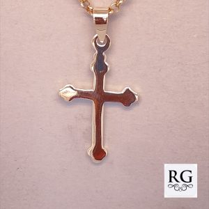 925 PLAIN SCALLOP END FLAT CROSS - 28X18 - 1.65g <br/>M10624