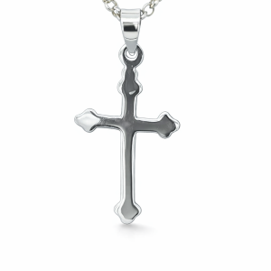 925 PLAIN SCALLOP END FLAT CROSS - 28X18 - 1.65g <br/>M10624
