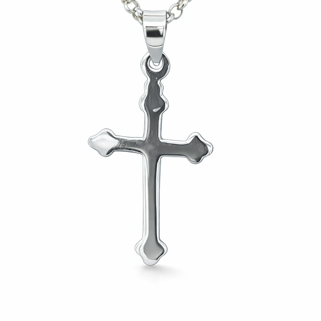 925 PLAIN SCALLOP END FLAT CROSS - 28X18 - 1.65g <br/>M10624