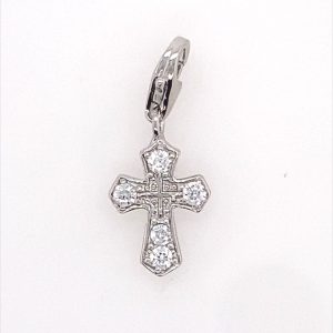 925 RH PL CZ PAVE MILLGRAIN CROSS - 24X10 - 1.1g <br/>M10640