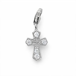 925 RH PL CZ PAVE MILLGRAIN CROSS - 24X10 - 1.1g <br/>M10640