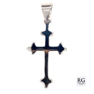 925 PLAIN SCALLOP END FLAT CROSS - 38X18 - 1.67g <br/>M10674