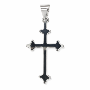 925 PLAIN SCALLOP END FLAT CROSS - 38X18 - 1.67g <br/>M10674