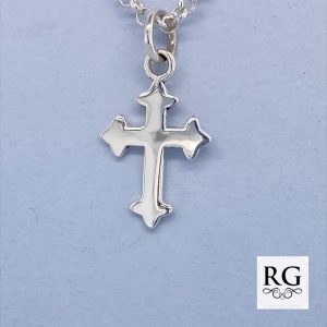 925 PLAIN SCALLOP END FLAT CROSS - 25X13 - 1.1g <br/>M10684