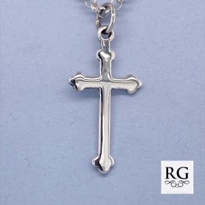 925 PLAIN SCALLOP END FLAT CROSS - 32X14 - 1.18g <br/>M10685