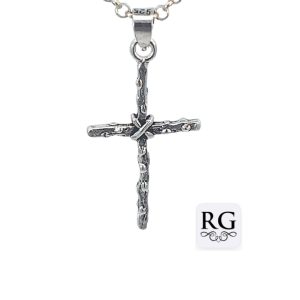 925 OXI BEADED CRISS CROSS CROSS - 36X18 - 1.7g <br/>M10693