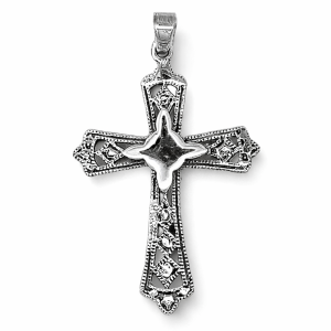 925 OXI MILLGRAIN OPEN CUT CROSS - 51X33 - 6.2g <br/>M10714