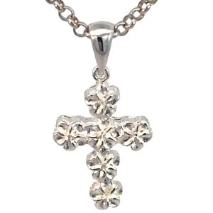 925 MATT PLUMERIA FLOWER CROSS - 30X15 - 1.44g <br/>M10724
