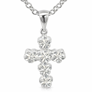 925 MATT PLUMERIA FLOWER CROSS - 30X15 - 1.44g <br/>M10724