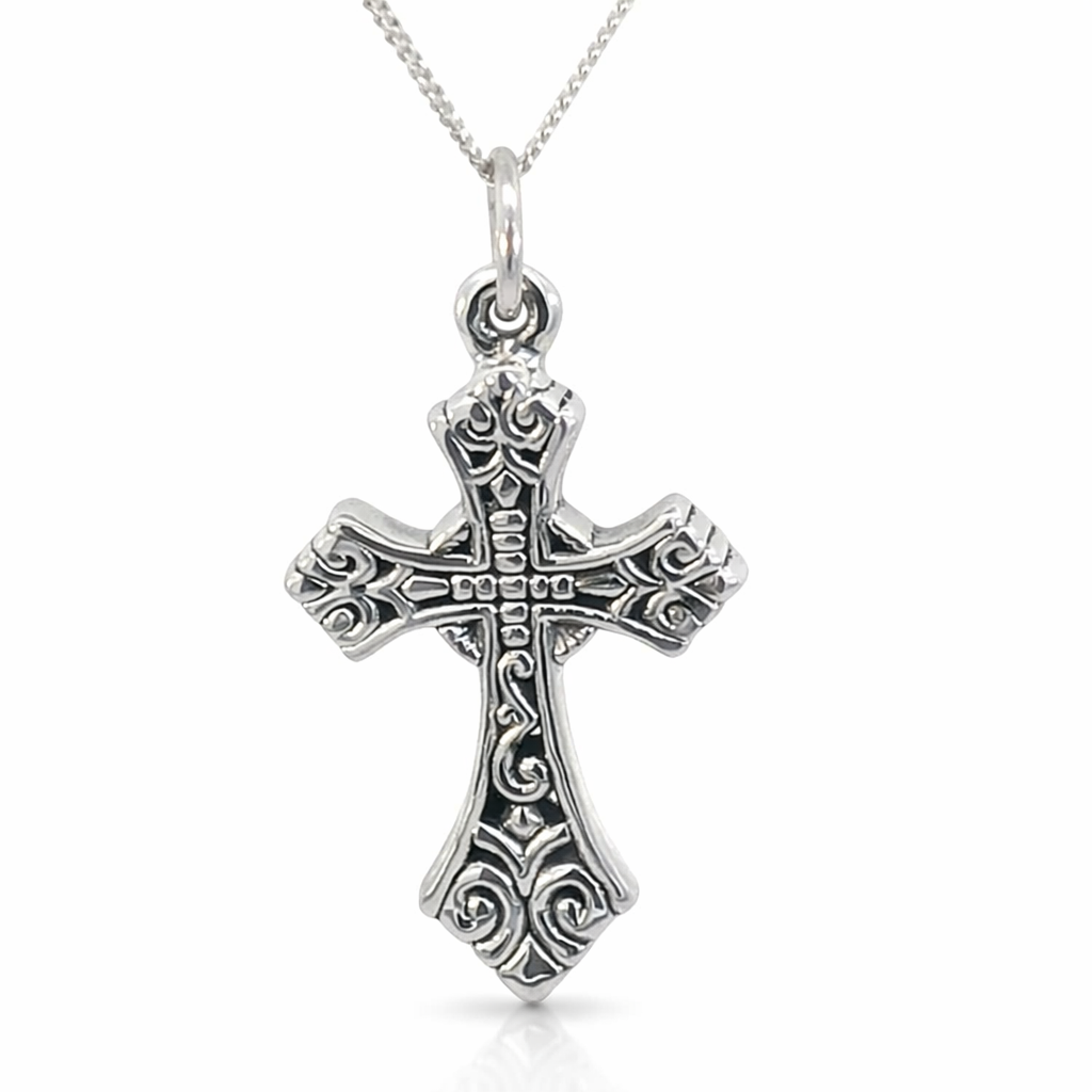 925 OXI FILIGREE ELECTROFORM CROSS - 40X21 - 2.9g <br/>M10727