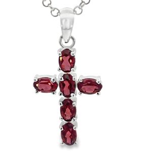925 OVAL GARNET PAVE CROSS - 36X18 - 3.3g <br/>M10730