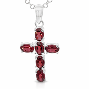 925 OVAL GARNET PAVE CROSS - 36X18 - 3.3g <br/>M10730