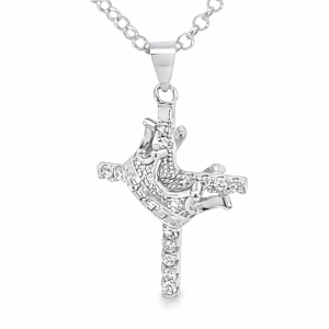 925 CROWN ON CZ PAVE CROSS - 34X20 - 3.3g <br/>M10737