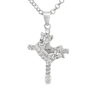 925 CROWN ON CZ PAVE CROSS - 34X20 - 3.3g <br/>M10737