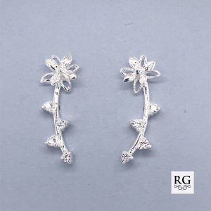 925 CZ FLOWER STEM CLIMBER STUDS - 20X7 - 1.5g <br/>M11532