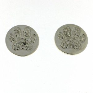 925 CZ PAVE PAW PRINT FLAT RND STUDS - 10.6MM 2.07 <br/>M11535