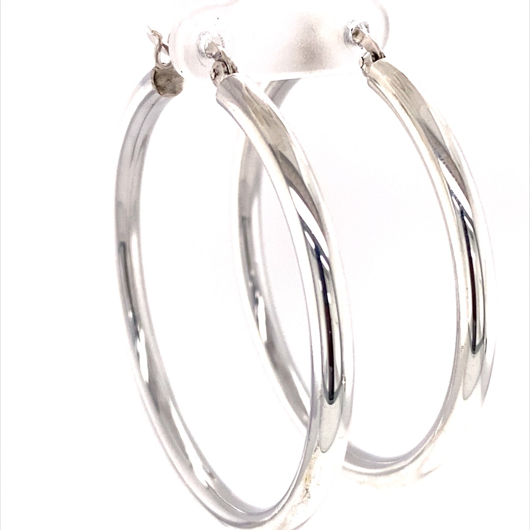 925 HOLLOW RND TUBE HOOPS - 50X4 - 9.9g <br/>M11565 - Image 2