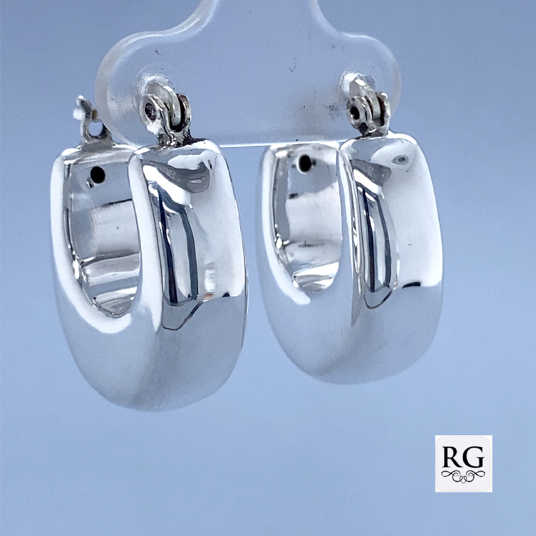 925 ELECTROFORM RECT OVAL HOOPS - 22X7 - 5.75g <br/>M11571