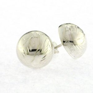 925 HOLLOW ENGRAVED 1/2 BALL STUDS - 14MM - 3.2g <br/>M11627