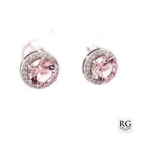 925 MORG CZ PAVE MILLGR HALO STUDS - 10MM - 2.45g <br/>M11629M