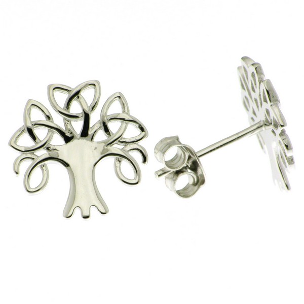 925 PLAIN OPEN CUT TREE OF LIFE STUDS - 13X13 1.2g <br/>M11632 - Image 2