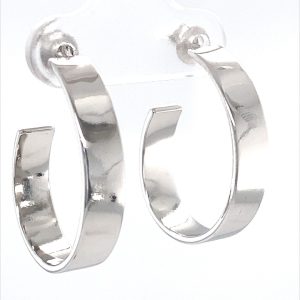 925 PLAIN FLAT C-HOOPS - STUDS - 23X5 - 5g <br/>M11633