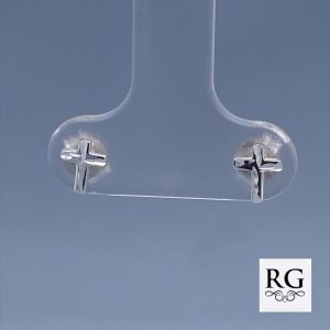 925 DIA CUT FLAT CROSS STUDS - 6X5 - 0.55g <br/>M11643