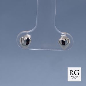 925 PLAIN DOME HEART STUDS - 6X5 - 0.82g <br/>M11645