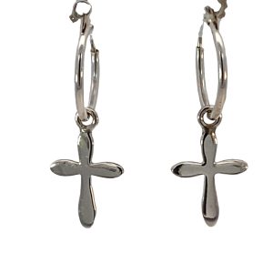 925 CROSS CHARM ON SLEEPERS - 16X1.2-15X8 - 1.1g <br/>M11677