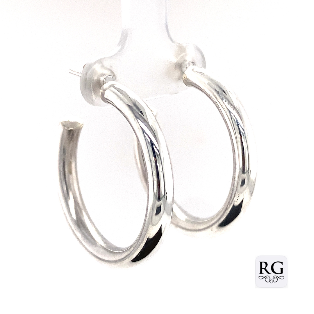 925 PLAIN HOLLOW RND TUBE HALF HOOPS - 30X4 - 6g <br/>M11726 - Image 2