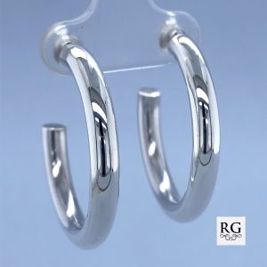 925 PLAIN HOLLOW RND TUBE HALF HOOPS - 30X4 - 6g <br/>M11726