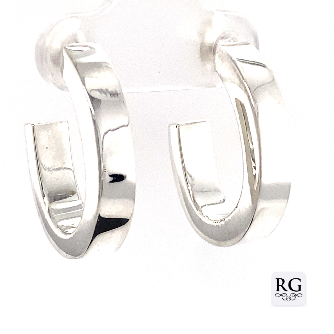 925 HOLLOW RECT TUBE OVAL HOOPS - 22X5 - 3.4g <br/>M11748 - Image 2