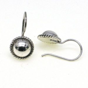 925 OXI HALF BALL ROPE EDGE DROP EAR - 21X11  2.1g <br/>M11752