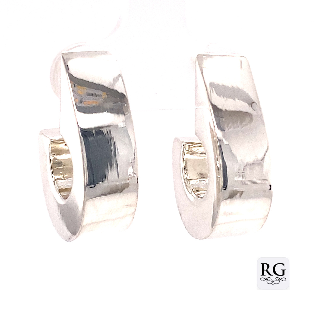 925 HOLLOW RECT TUBE OVAL HOOPS - 23X7 - 4.5g <br/>M11764 - Image 2