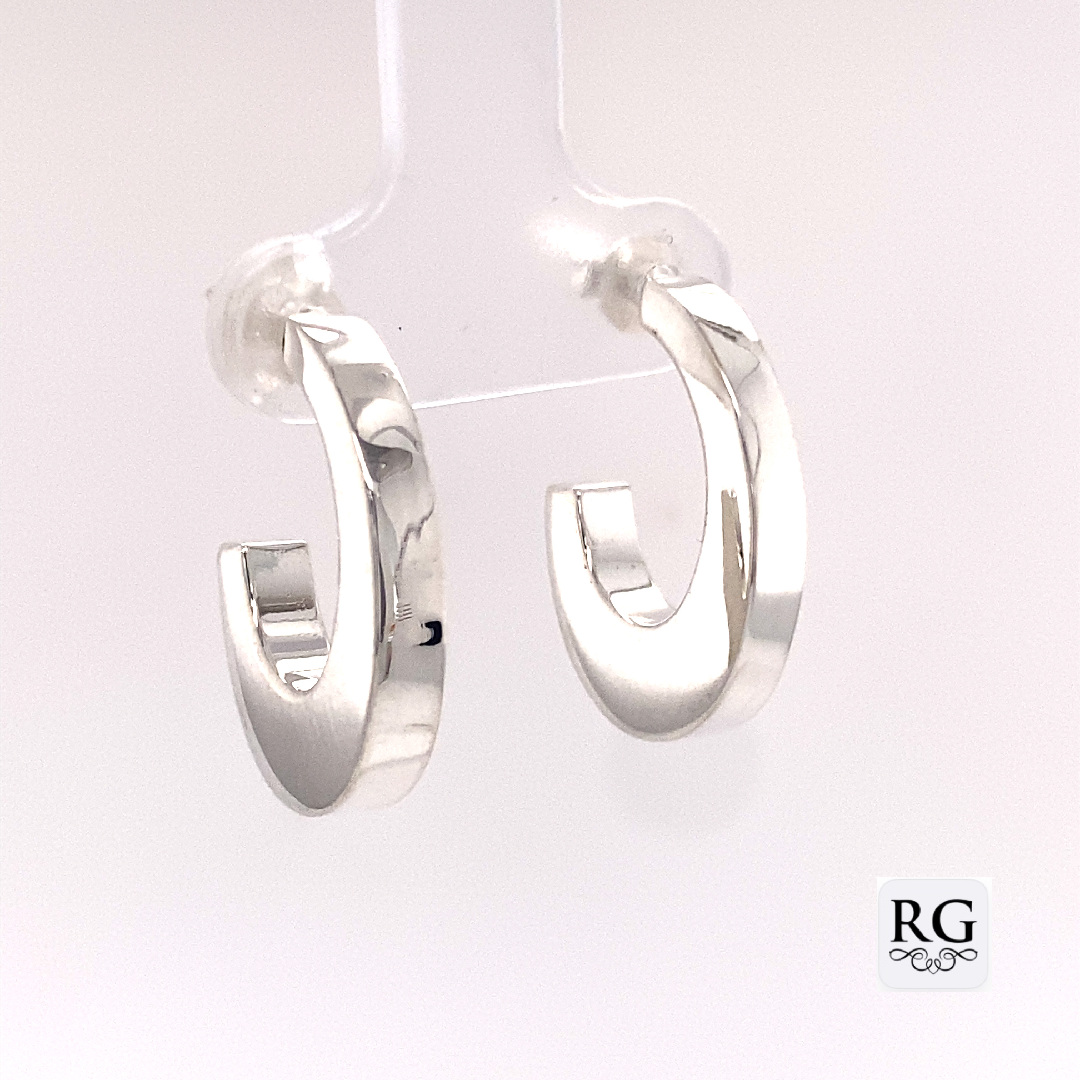 925 HOLLOW SQ TUBE OVAL HOOPS - 21X4 - 3.2g <br/>M11767 - Image 2