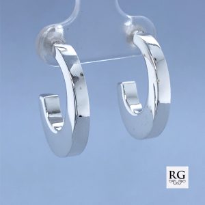 925 HOLLOW SQ TUBE OVAL HOOPS - 21X4 - 3.2g <br/>M11767