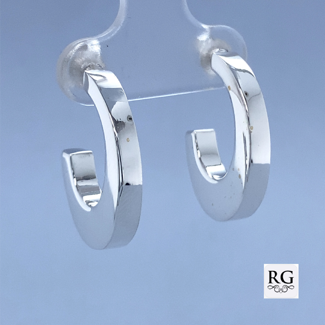 925 HOLLOW SQ TUBE OVAL HOOPS - 21X4 - 3.2g <br/>M11767