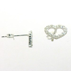 925 CZ PAVE OUTLINE HEART STUDS - 10X10 - 1.37g <br/>M11770