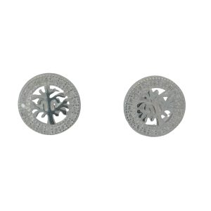 925 CZ PAVE TREE OF LIFE RND STUDS - 10MM - 1.9g